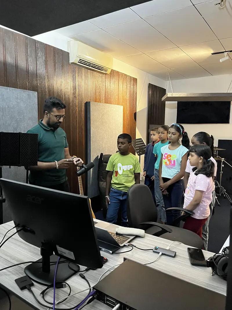 Teshan in the studio